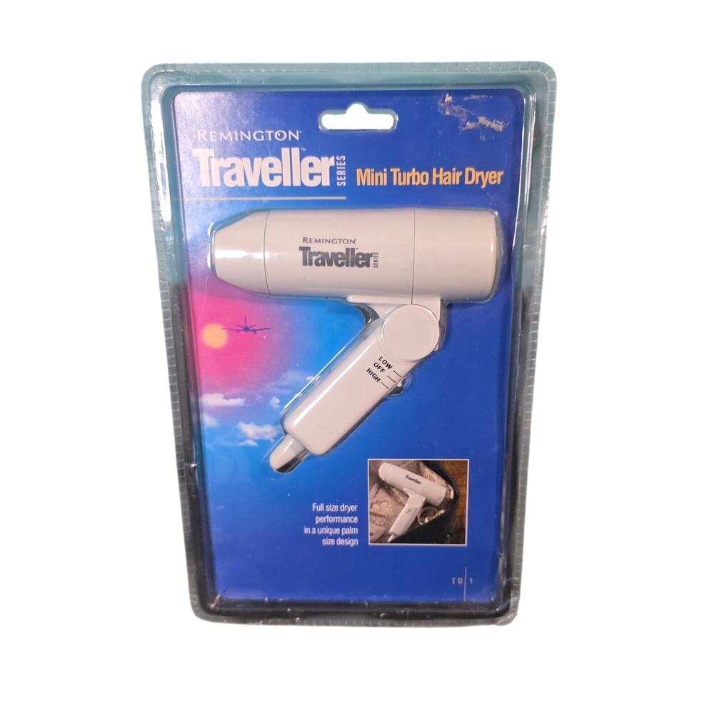 Vintage 1997 Remington Traveller Series Mini Turbo Hair‎ Dryer Folding NIB